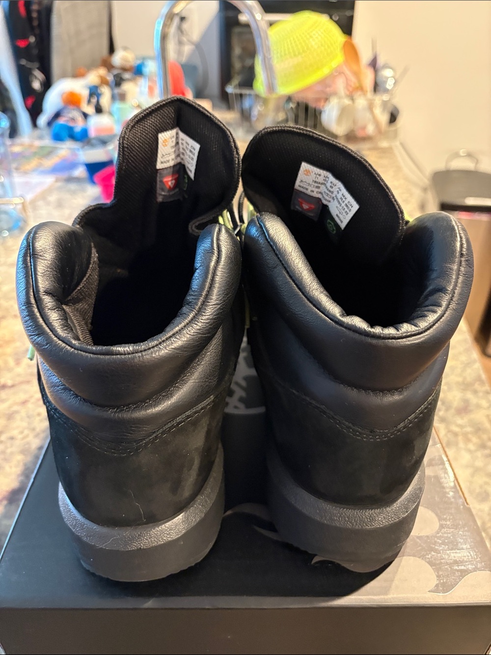 Loso.Wav Custom Timberland Black Boots with Lime Laces Flame - Picture 6 of 10